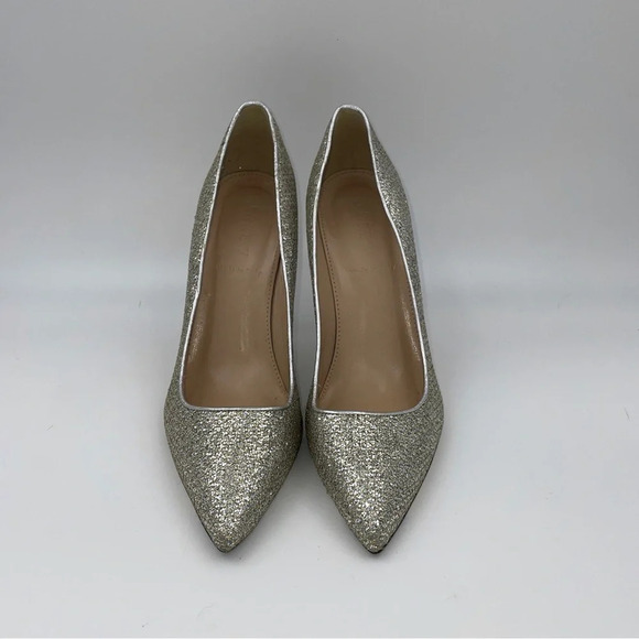 J. Crew made in Italy silver metallic pointy toe pumps heels - Picture 3 of 6